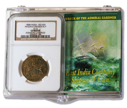 1808 Admiral Gardner Shipwreck Treasure 10 Cash Coin - NGC HG with Clear Box - CoinsTV