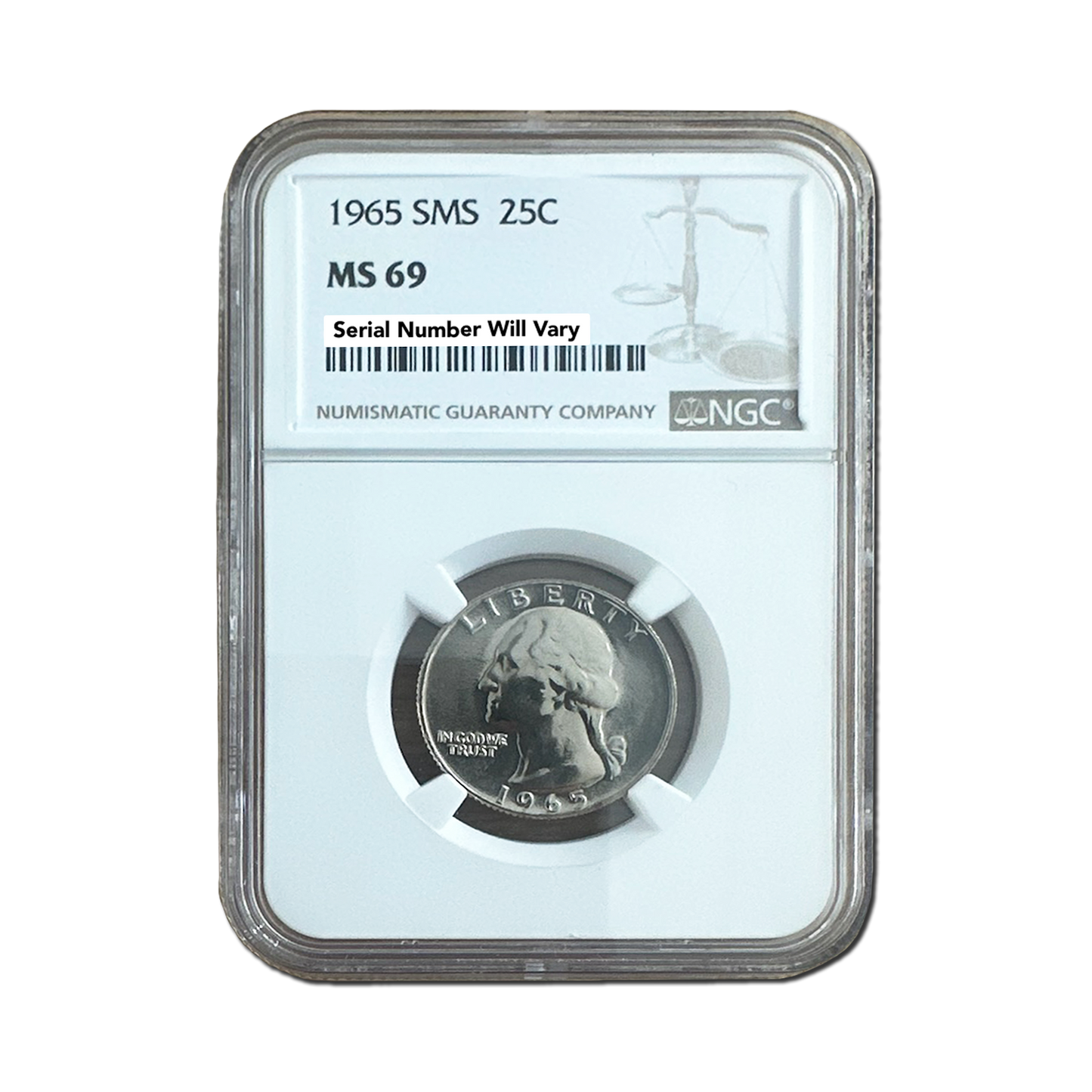 1965 Washington Quarter SMS - NGC MS69 - CoinsTV