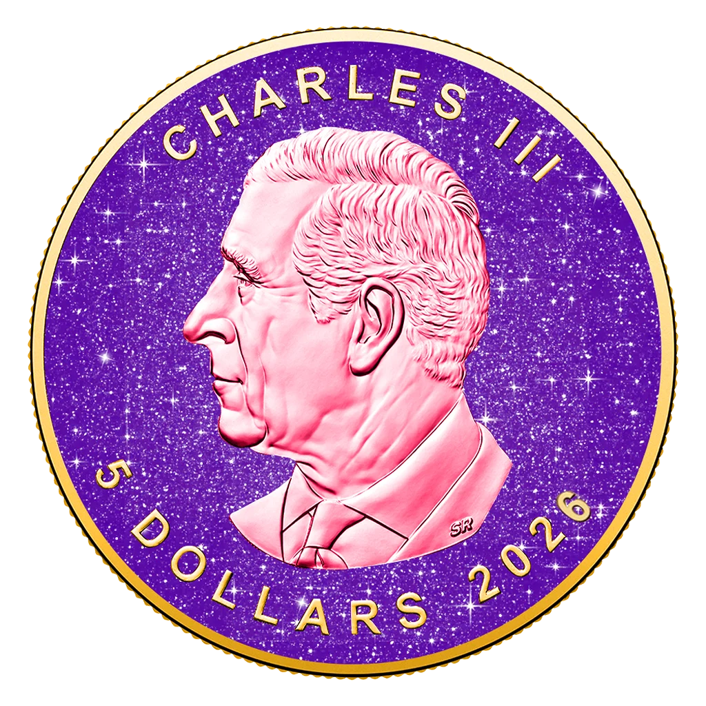 2026 Canada Maple Leaf Royal Amethyst Edition 1 oz Silver Coin