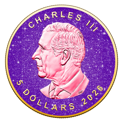 2026 Canada Maple Leaf Royal Amethyst Edition 1 oz Silver Coin