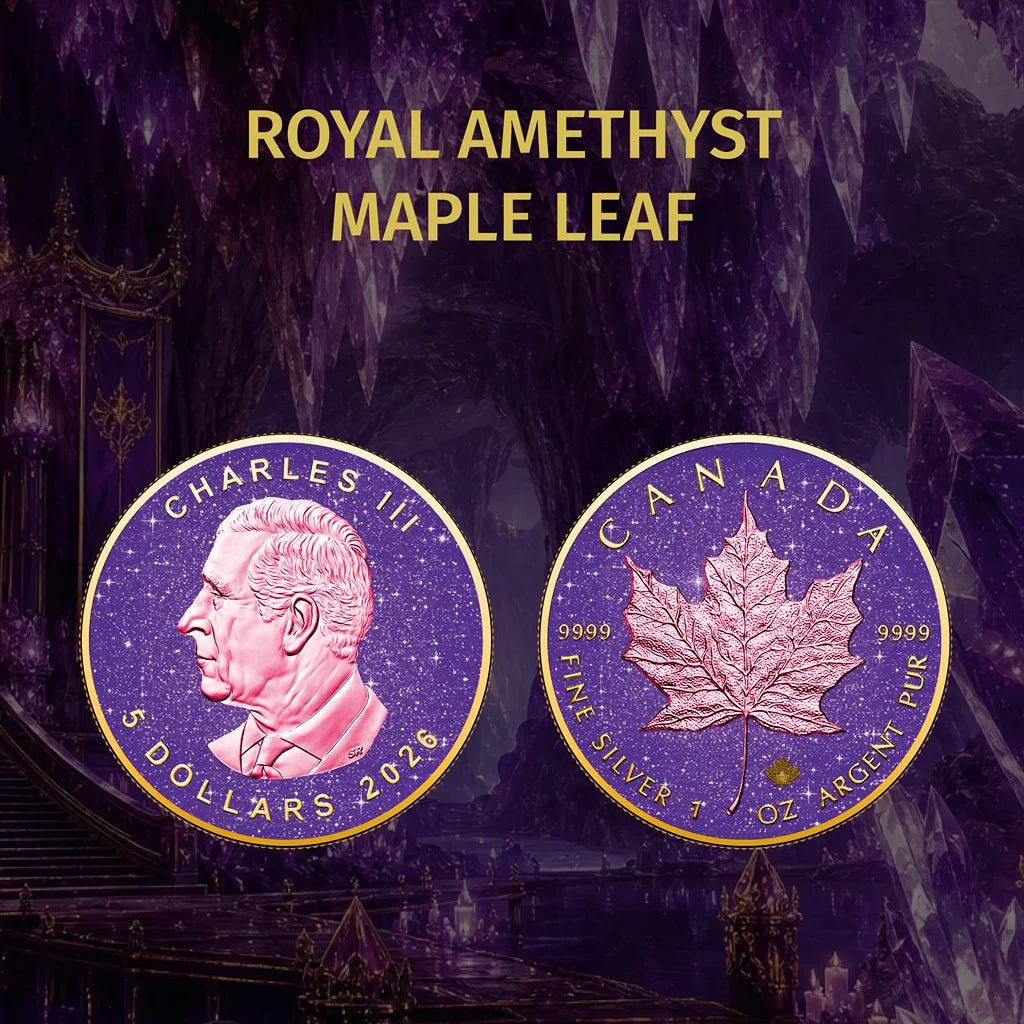 2026 Canada Maple Leaf Royal Amethyst Edition 1 oz Silver Coin