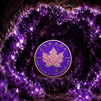 2026 Canada Maple Leaf Royal Amethyst Edition 1 oz Silver Coin