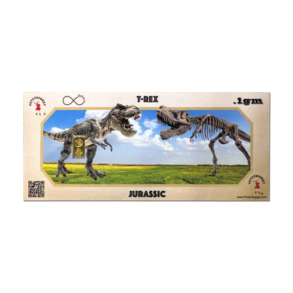 Dinosaurs PettyNugget - 1/10 Gram Gold Bar 24kt in a Card - CoinsTV