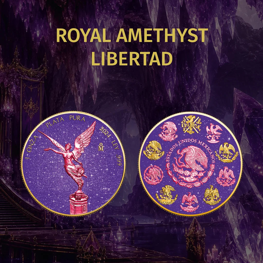 2024 Mexico Libertad Royal Amethyst Edition 1 oz Silver Coin