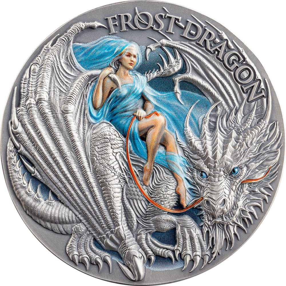 2024 Cameroon Dragonology Frost Dragon 2 oz Silver Coin - CoinsTV