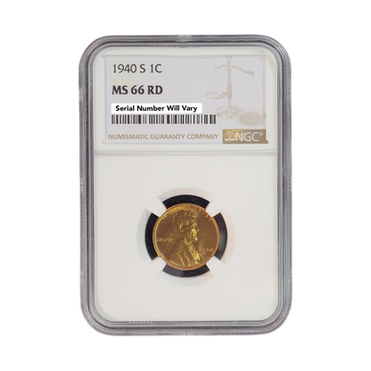 1940-S  Lincoln Wheat Cent - NGC MS66 RD