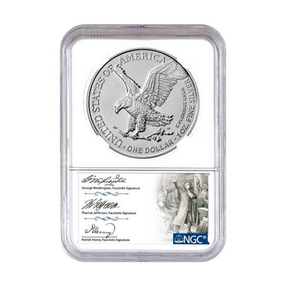 2024 (P) Silver Eagle NGC MS69 - First Star Privy - Founding Fathers Label