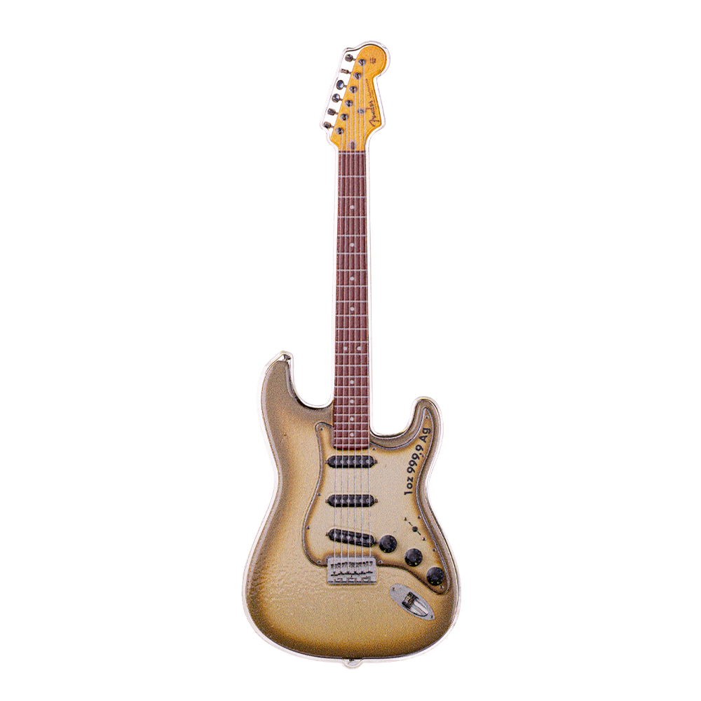 2024 Fender Stratocaster Mystery Box 70th Anniversary 1 Oz Silver - CoinsTV