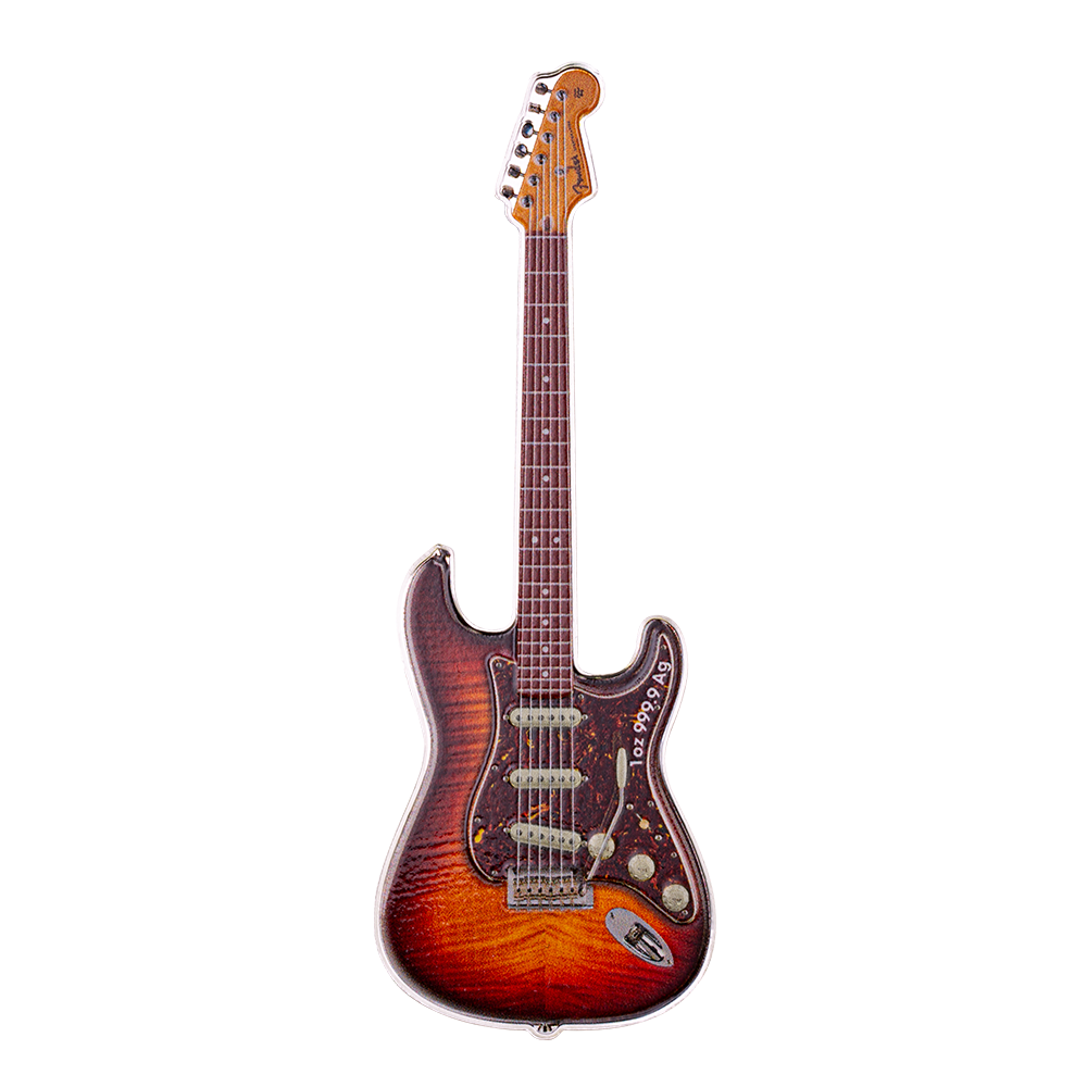 2024 Fender Stratocaster Mystery Box 70th Anniversary 1 Oz Silver - CoinsTV