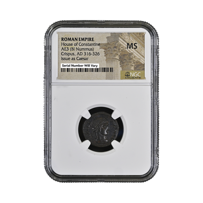 Roman AE of Crispus AD 316-326 NGC (MS) - CoinsTV