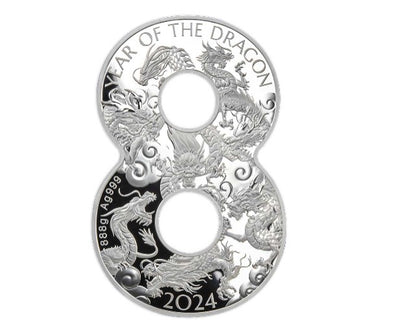 2024 Figure 8 Year of the Dragon 888 gram Silver in OGP