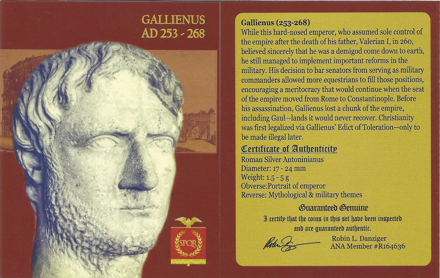 Ancient Roman Silver - Gallienus AD 253-268 - Age of Chaos - NGC MS Certified - CoinsTV