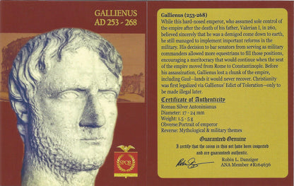 Ancient Roman Silver - Gallienus AD 253-268 - Age of Chaos - NGC MS Certified - CoinsTV