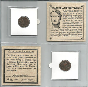 Gallienus vs the Thirty Tyrants Roman Bronze Coin