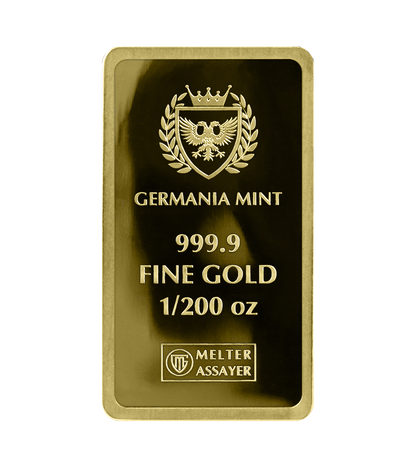 Germania Mint Lady Germania Minted 1/200 oz Gold Bar in Card - CoinsTV