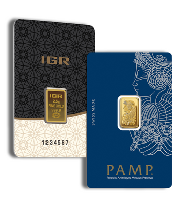 2.5 gram Gold Bar - Brand Varies (Carded)