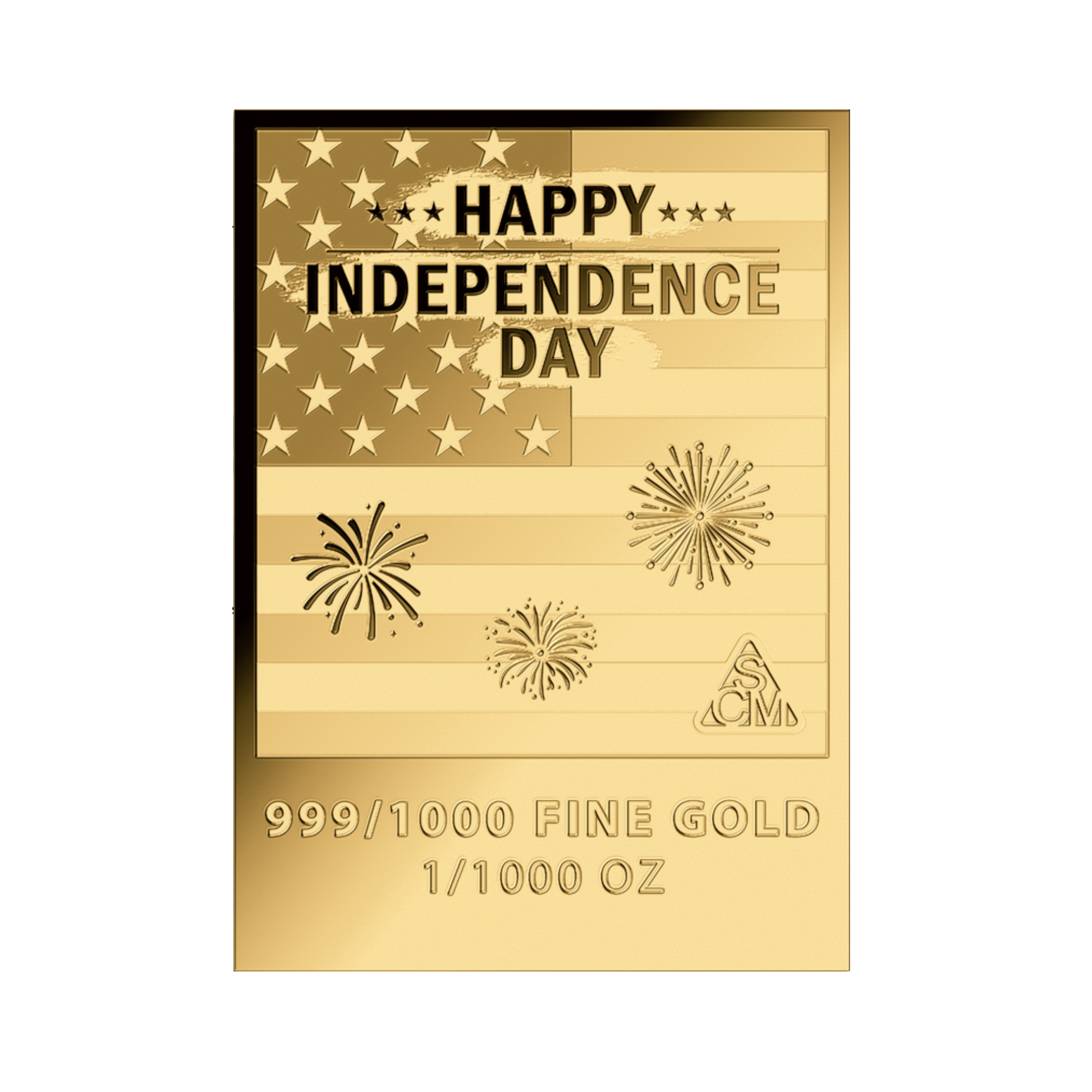 Happy Independence Day 1/1000 oz Gold Medal in Card - CoinsTV