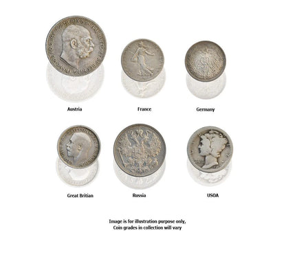 The Great War Box: 6 Silver Coins from the First World War (WWI)