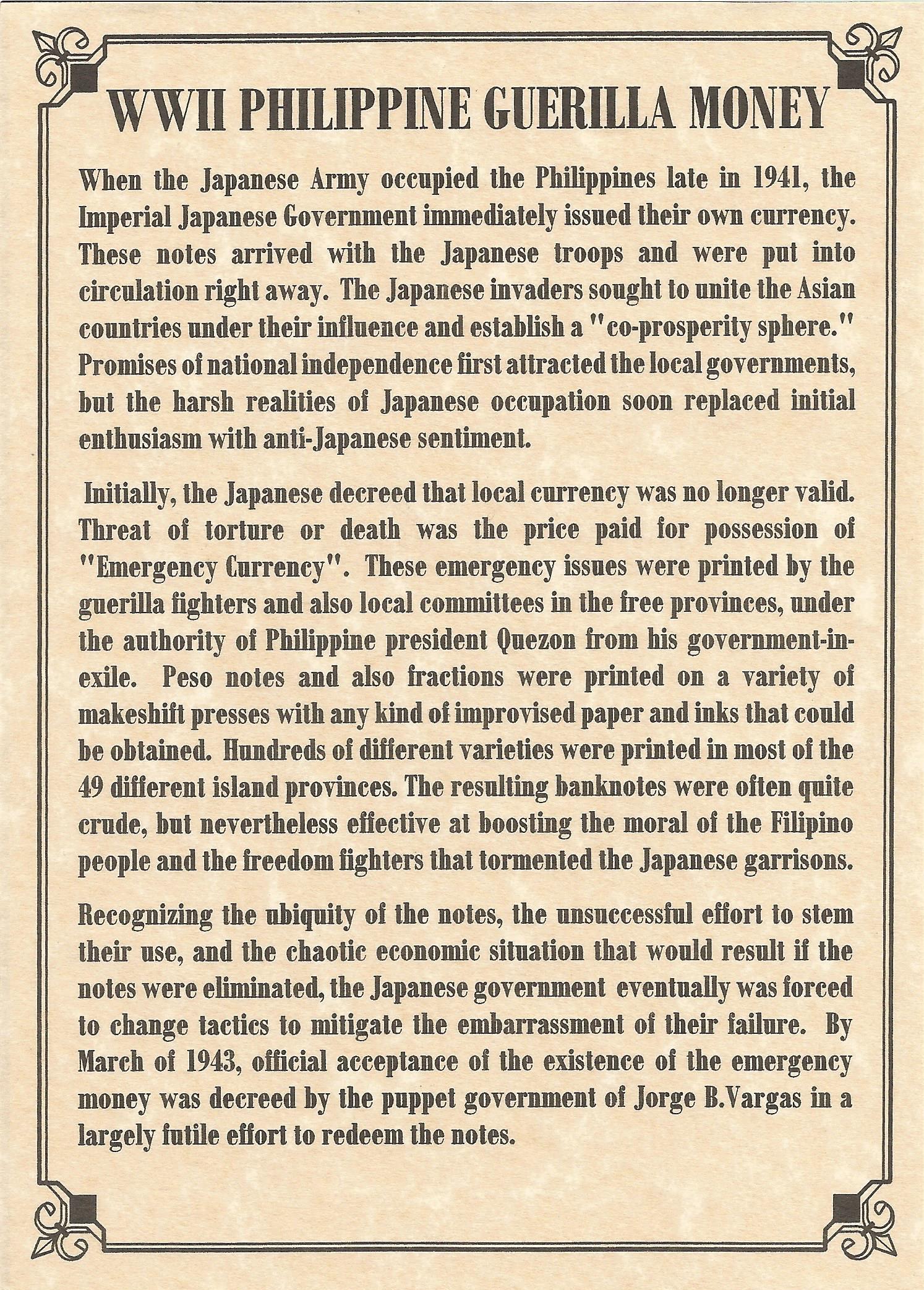 Philippines Guerilla World War II Album - CoinsTV