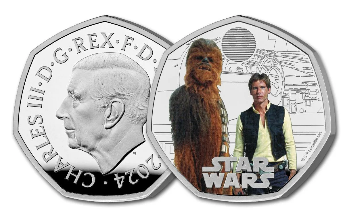 2024 Great Britain Star Wars Han Solo & Chewbacca Colorized 8g Silver Coin - CoinsTV