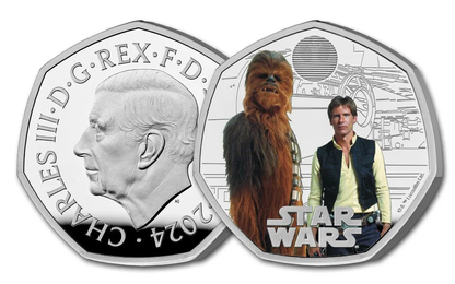 2024 Great Britain Star Wars Han Solo & Chewbacca Colorized 8g Silver Coin - CoinsTV