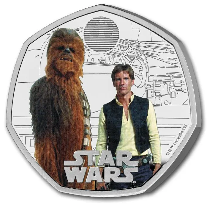 2024 Great Britain Star Wars Han Solo & Chewbacca Colorized 8g Silver Coin - CoinsTV