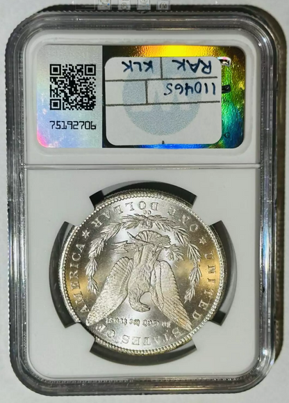 1884 CC Morgan Silver Dollar Carson City - NGC MS65 Sight White - CoinsTV