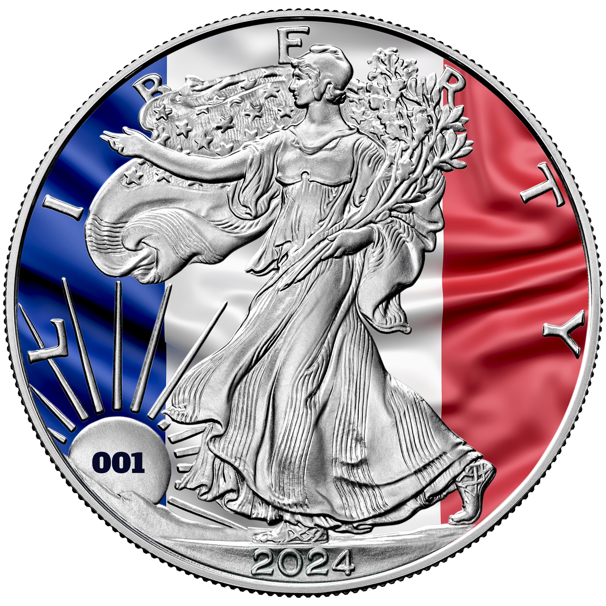 2024 Flags of the World Silver Eagle - France - First Edition - CoinsTV