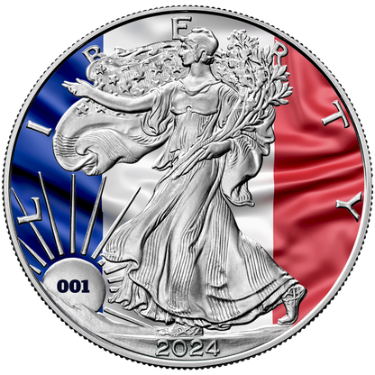 2024 Flags of the World Silver Eagle - France - First Edition - CoinsTV