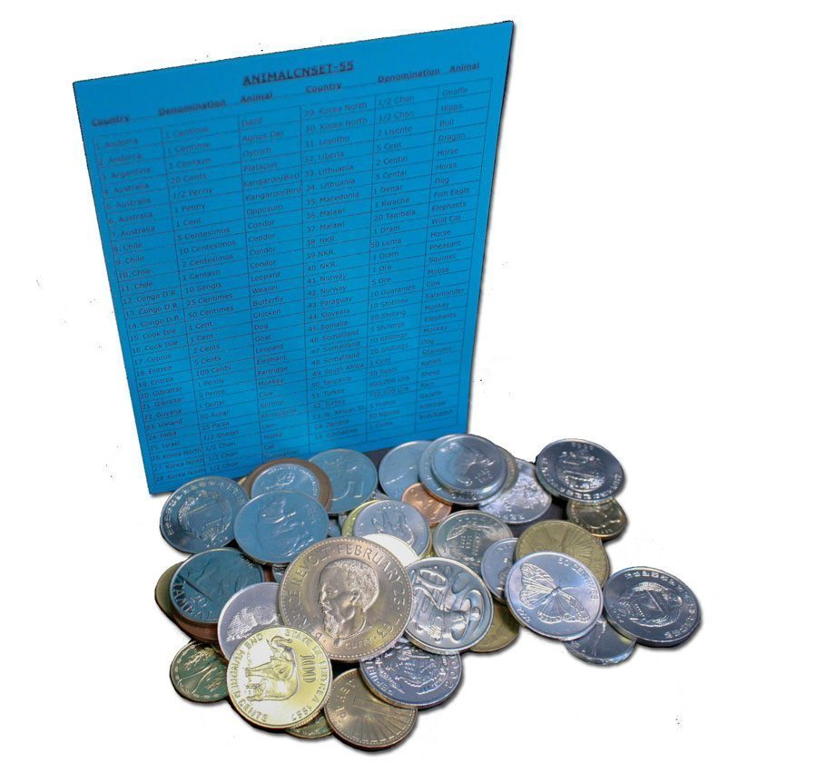 Animal coins - Set of 55 Different Animals - CoinsTV