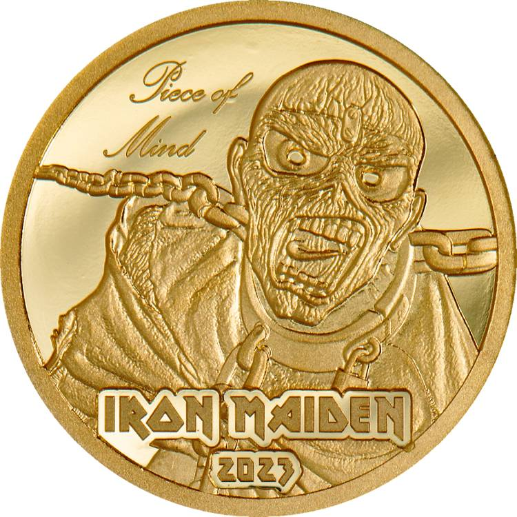 2023 Iron Maiden Piece of Mind  0.5 gram .9999 Gold - CoinsTV