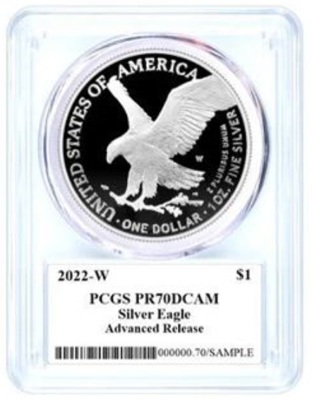 2022 Silver Eagle Proof - PCGS PR70 AR Advanced Release - Emily Damstra Signature Label - CoinsTV