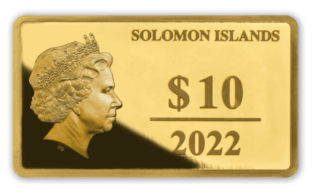 2022 Solomon Isl. American Eagle Most Famous Bullion 1/2 Gram .9999 Gold Prooflike Bar - CoinsTV