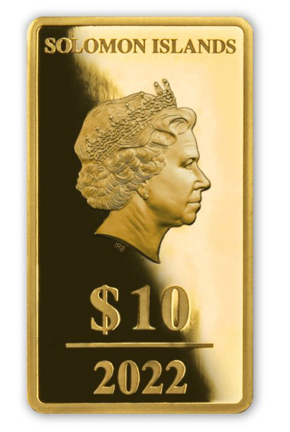2022 Solomon Isl. Maple Leaf Most Famous Bullion 1/2 Gram .9999 Gold Prooflike Bar