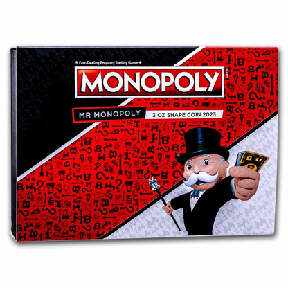 2023 Samoa  Mr. Monopoly 3 oz Silver Shaped Coin - CoinsTV