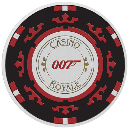2023 Tuvalu James Bond Casino Royale Poker Chip Colorized 1 oz BU