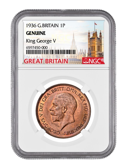 1936 Great Britain 1 P King George V - NGC Genuine - CoinsTV