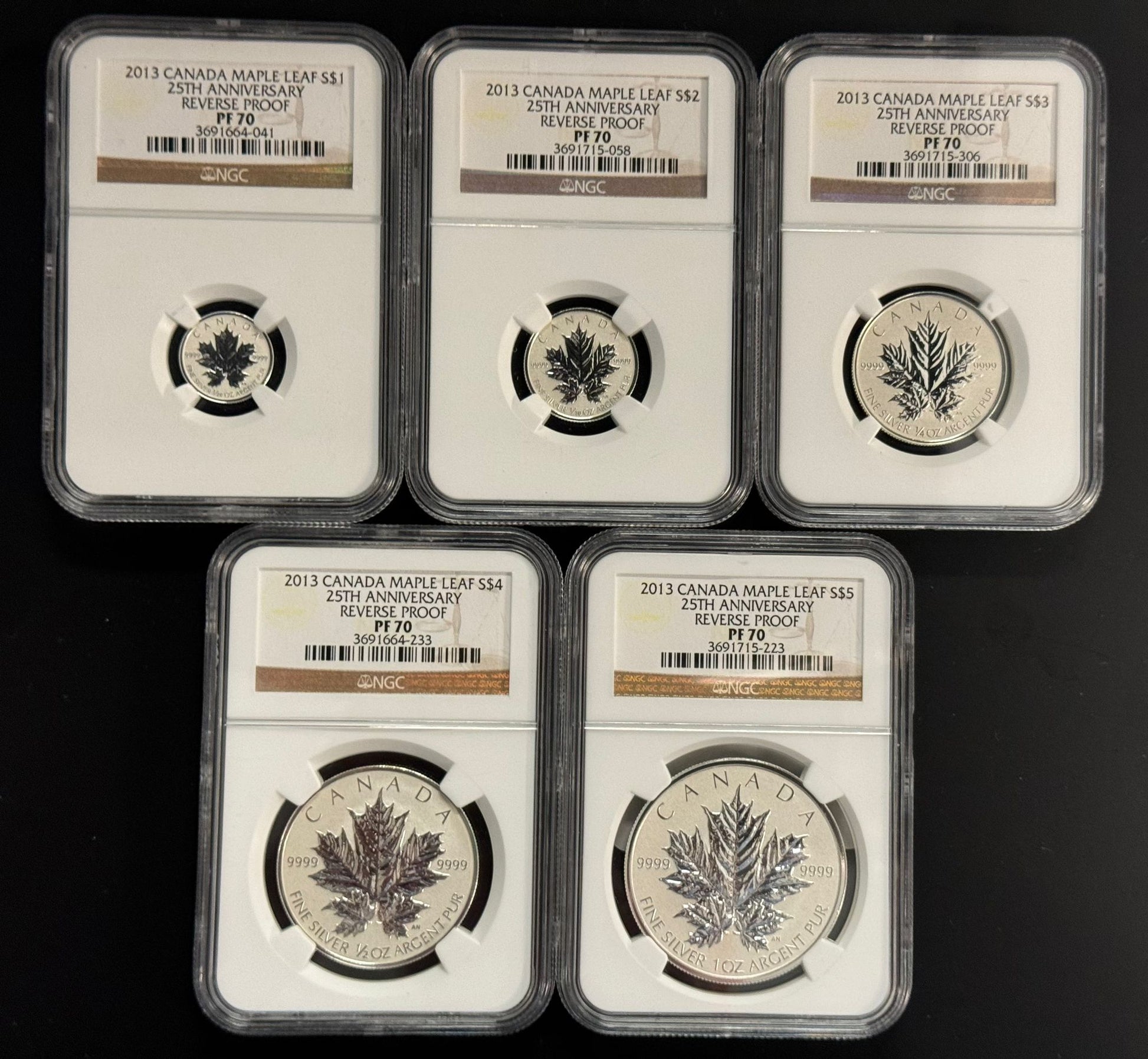 2013 Canada Maple Leaf Silver - NGC PF70 Reverse 25th Anniversary Set - CoinsTV