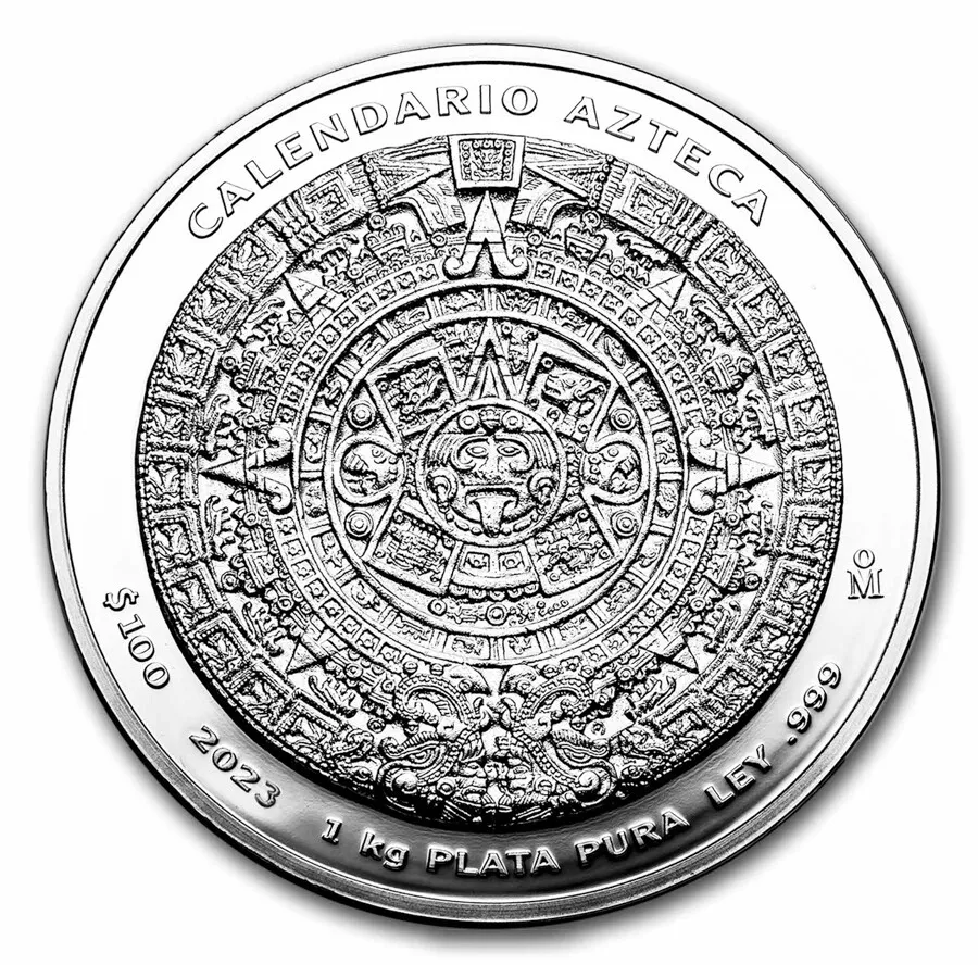 2023 Mexico Aztec Calendar Kilo Silver - CoinsTV