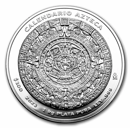 2023 Mexico Aztec Calendar Kilo Silver - CoinsTV