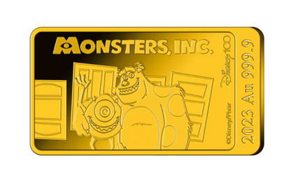 2023 Solomon Islands Disney Monsters Inc. 1/100 oz Gold Bar - CoinsTV