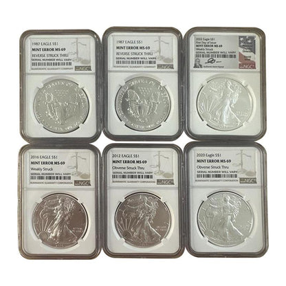 Silver Eagle Error Grab Bag - NGC MS69 - CoinsTV