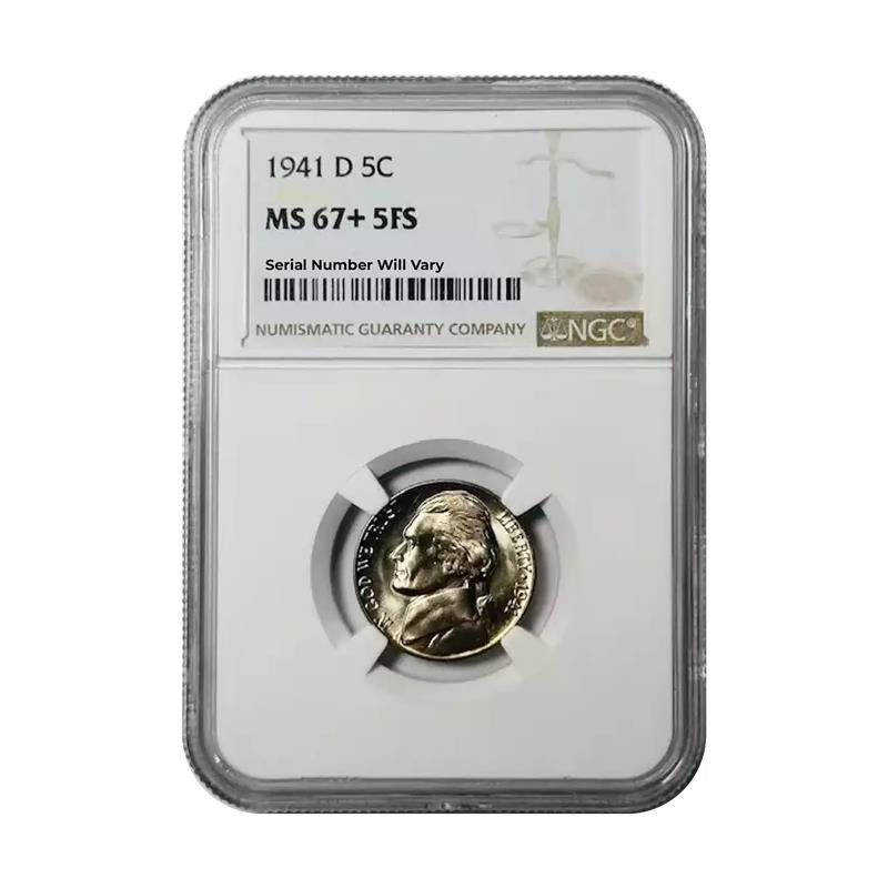 1941 D Jefferson Nickel - NGC MS67+ 5F5 - CoinsTV