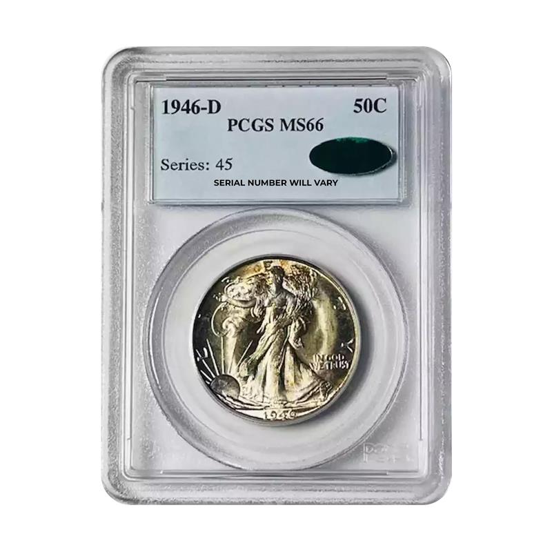 1946-D Walking Liberty Silver Half Dollar - PCGS MS66 CAC - CoinsTV