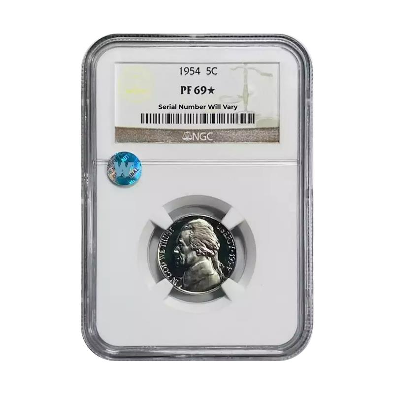 1954 Jefferson Nickel - NGC PF69 Star Sight White - CoinsTV