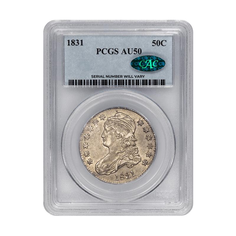 1831 Capped Bust Half Dollar - PCGS AU 50 CAC - CoinsTV