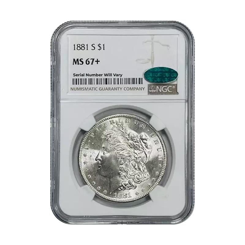 1881-S Morgan Silver Dollar San Francisco - NGC MS67+ CAC - CoinsTV