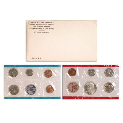 1969 US Mint Set - 10 Coins - Unopened - CoinsTV