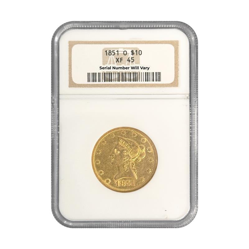 1851 O $10 Gold Liberty Head - NGC XF45 - CoinsTV