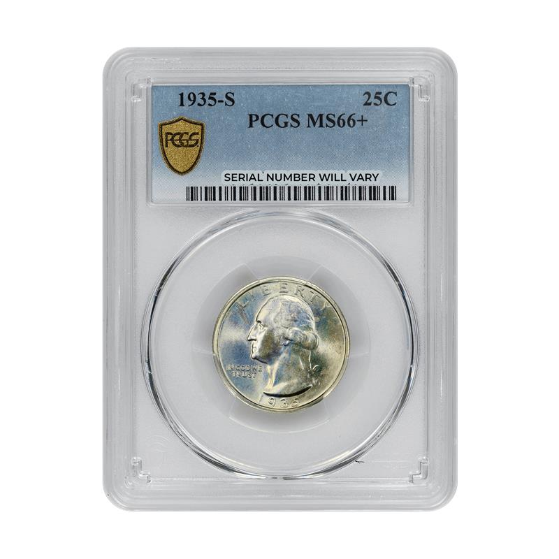 1935-S Washington Silver Quarter - PCGS MS66+ - CoinsTV